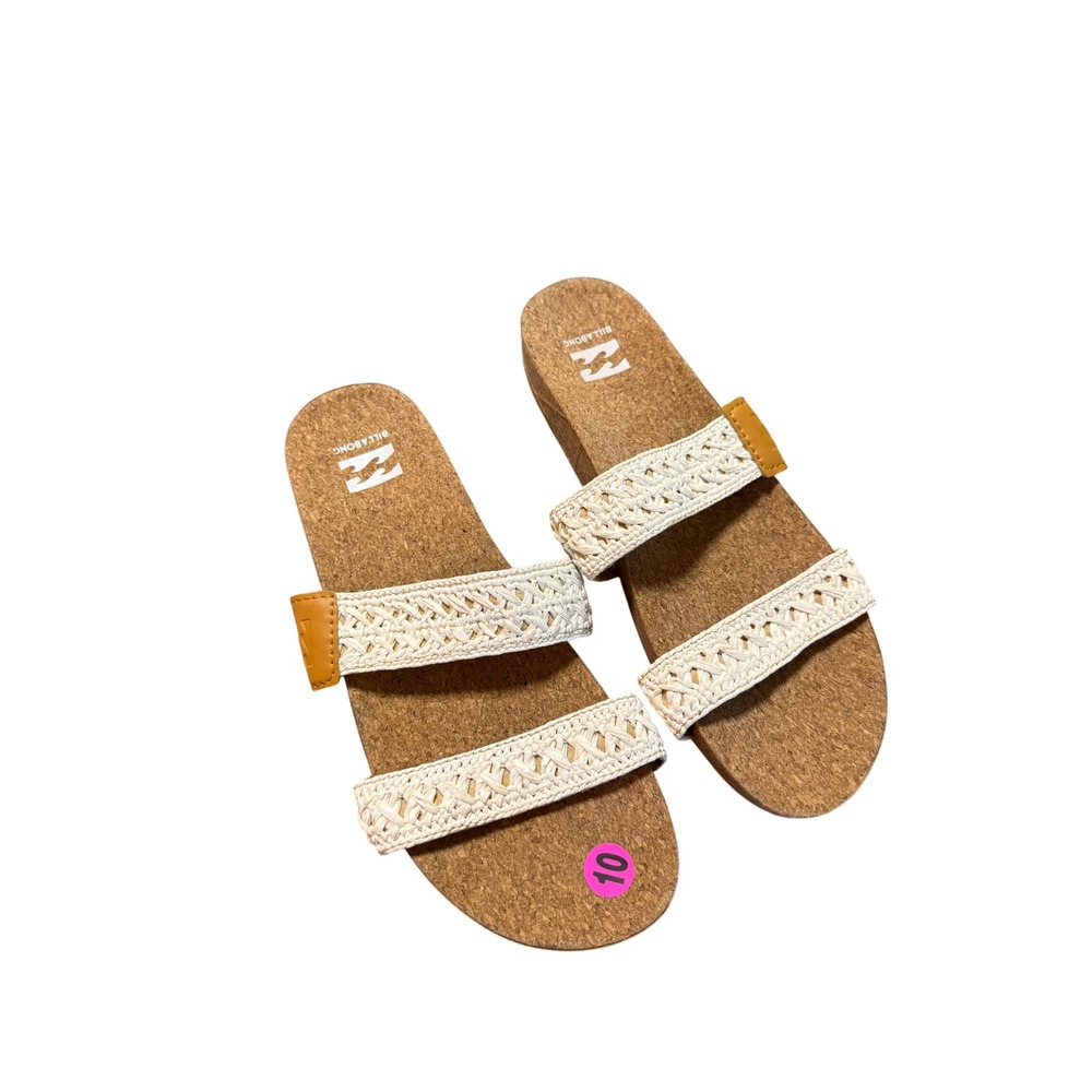 NWOT Billabong Women's White and Brown
Sandals‎ Cork Size 10 Crochet Bohemian